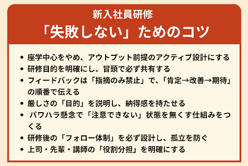 新入社員研修を「失敗しない」ためのコツ